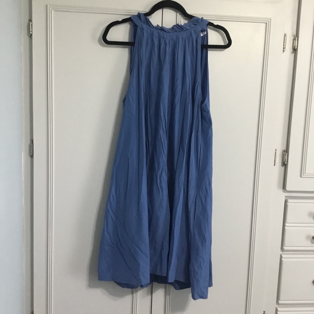 MERSEA Blue Ruffle Neck Sleeveless Dress L/XL